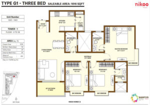 bhartiya-city-nikoo-homes-3-br-plan